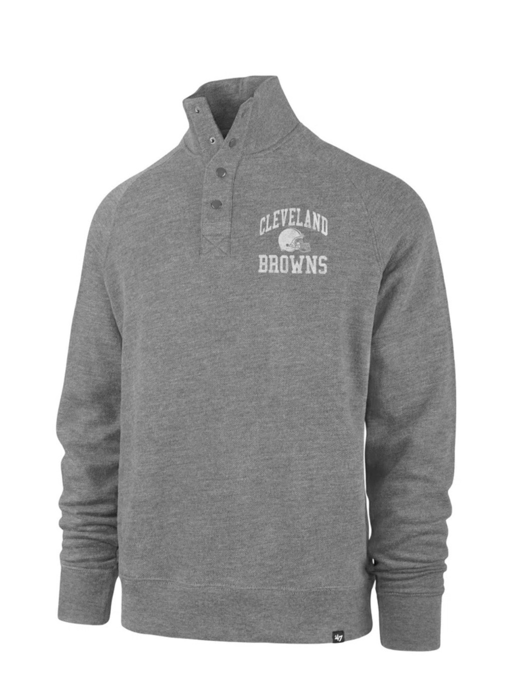 47 Brand Cleveland Browns Heathered Gray Quarter-Snap Jacket XXL